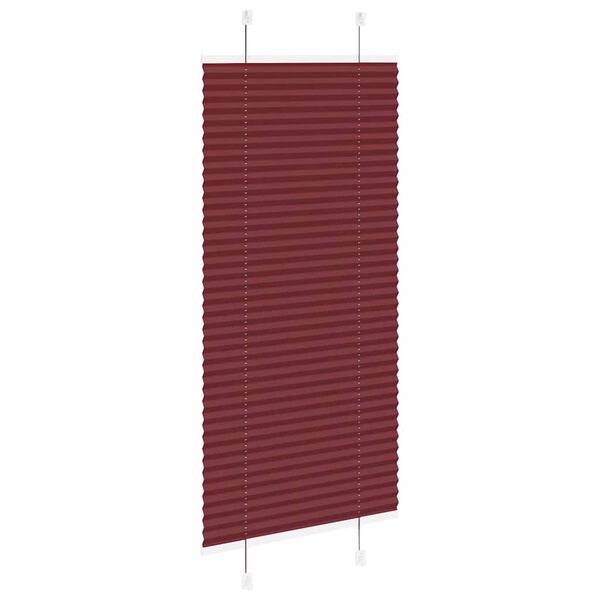 vidaXL Estor Plisado rojo burdeos 60x100 cm Tela Ancho 59,4 cm
