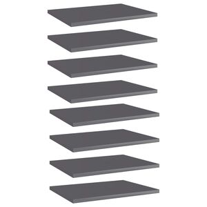 vidaXL Estante estanter&iacute;a 8 uds contrachapada gris brillo 40x30x1,5 cm