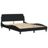 vidaXL Estructura cama con LED sin colch&oacute;n tela negro 140x190 cm