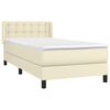vidaXL Cama box spring con colch&oacute;n cuero sint&eacute;tico crema 90x190 cm