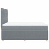 vidaXL Cama box spring con colch&oacute;n tela gris claro 140x200 cm