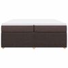 vidaXL Cama box spring con colch&oacute;n tela marr&oacute;n oscuro 200x200 cm