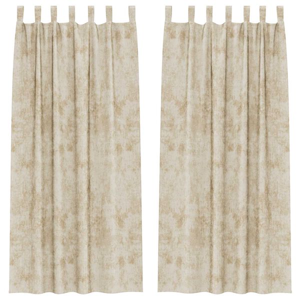 vidaXL Cortinas de Terciopelo 2 pcs Crema 260 x 140 cm Terciopelo