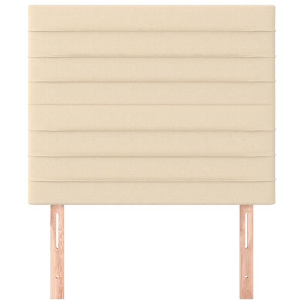 vidaXL Cabecero de cama de tela color crema 100x5x118/128 cm