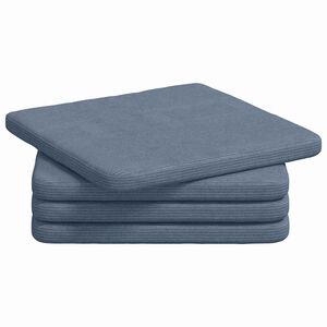 vidaXL Cojines para asiento 4 uds. Tela de Pana Azul 40 x 40 x 3 cm