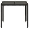 vidaXL Mesa de jardín superficie de vidrio ratán PE negro 90x90x75 cm