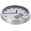 Perel Reloj de pared blanco y plateado 25 cm