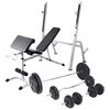 vidaXL Banco de ejercicios con soporte pesas, pesas y mancuernas 90 kg