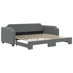 vidaXL Sof&aacute; cama nido tela gris oscuro 90x200 cm