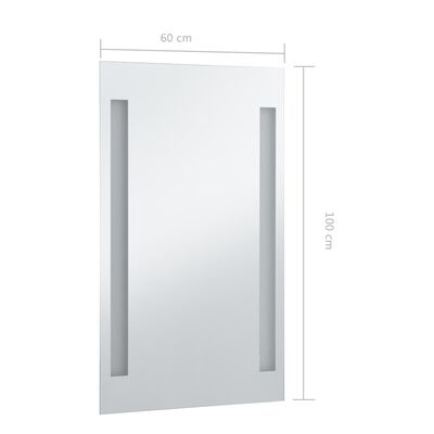 vidaXL Espejo de pared de baño con LED 60x100 cm