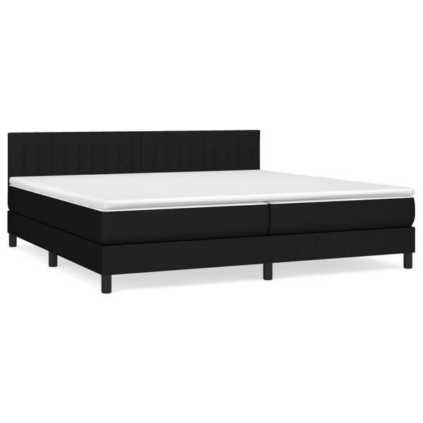 vidaXL Cama box spring con colch&oacute;n tela negro 200x200 cm