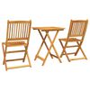 vidaXL Juego Bistro de Jardín 3 pcs Marrón Madera de Acacia Sólida