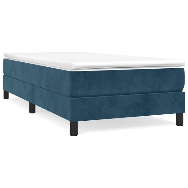 vidaXL Estructura de cama con somier terciopelo azul oscuro 90x190 cm