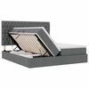vidaXL Cama con tira de luces LED Gris oscuro 200 x 200 cm tela