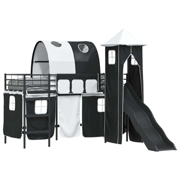 vidaXL Estructura de litera para ni&ntilde;os Negro 74,5 x 190 cm Metal