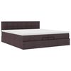 vidaXL Estructura de cama otomana con colch&oacute;n marr&oacute;n oscuro 200x200 cm