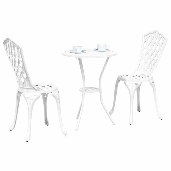 vidaXL Juego Bistro de Jardín 3 pcs Aluminio