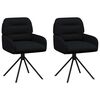 vidaXL Sillas de comedor giratorias 2 uds. Cuero sint&eacute;tico Negro
