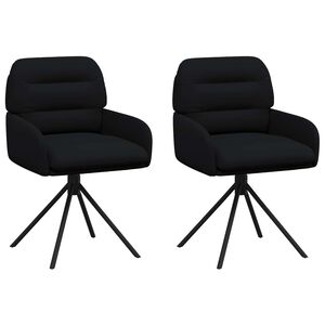 vidaXL Sillas de comedor giratorias 2 uds. Cuero sint&eacute;tico Negro
