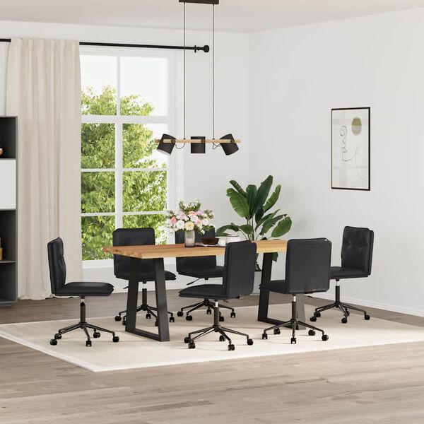 vidaXL Sillas de comedor 6 unidades cuero sintético negro