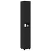 vidaXL Gabinete de Ba&ntilde;o Negro 30,5 x 30 x 195 cm Madera contrachapada