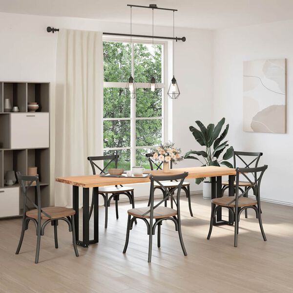 vidaXL Patas para consola en forma de T (2 unidades), color negro, 25 x 28 x (72-73) cm, acero