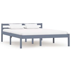 vidaXL Estructura de cama sin colch&oacute;n madera de pino gris 140x200 cm