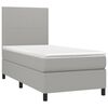 vidaXL Cama box spring con colch&oacute;n tela gris claro 90x190 cm