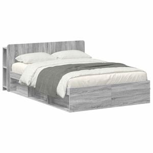 vidaXL Estructura de cama con almacenamiento Sonoma gris 150 x 200 cm