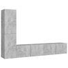 vidaXL Set muebles de sal&oacute;n TV 4 pzas madera ingenier&iacute;a gris hormig&oacute;n