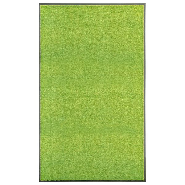 vidaXL Felpudo lavable verde 90x150 cm