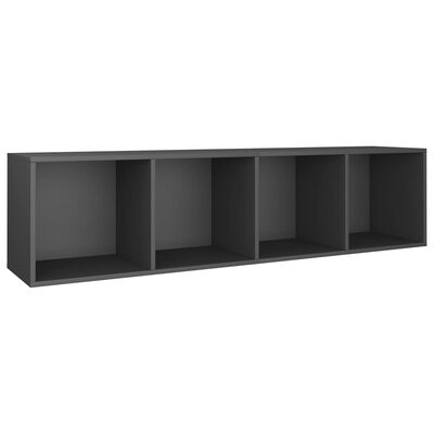 vidaXL Estantería de libros/mueble TV contrachapada gris 36x30x143 cm