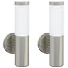 vidaXL Luz de pared exterior 2 pcs Plateado 15 x 7,5 x 33 cm