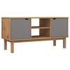 vidaXL Mueble TV OTTA madera maciza pino marr&oacute;n y gris 113,5x43x57 cm