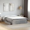 vidaXL Cama con cajones madera ingenier&iacute;a gris hormig&oacute;n 135x190 cm