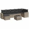 vidaXL Set de sof&aacute;s de jard&iacute;n 8 pzas y cojines rat&aacute;n sint&eacute;tico gris