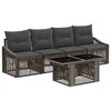 vidaXL Conjunto de sof&aacute;s de jard&iacute;n 5 uds. Gris y Gris Oscuro