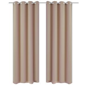 2 cortinas oscurecedoras con anillas blanco crema blackout 135x245cm