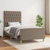 vidaXL Estructura de cama sin colch&oacute;n tela gris taupe 90x190 cm