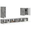 vidaXL Conjunto de mueble para TV de pared 6 pcs Gris Concreto