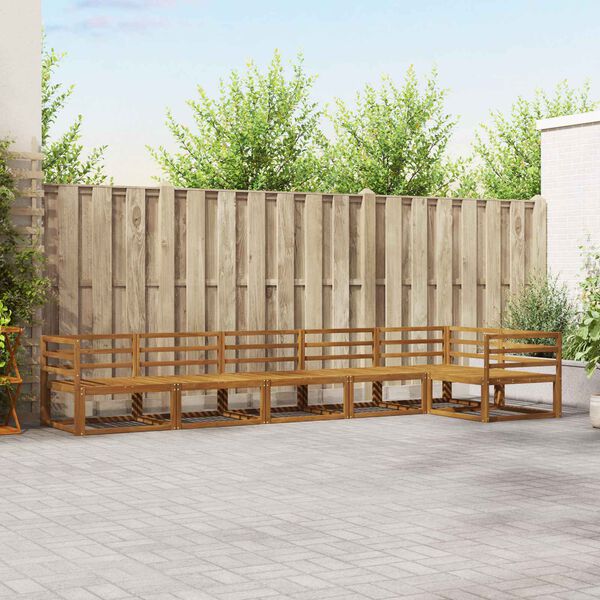 vidaXL Conjunto de sof&aacute;s de exterior 6 pcs Natural