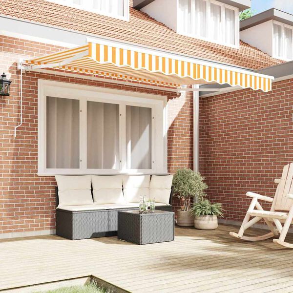 vidaXL Toldo Retr&aacute;ctil Amarillo y 300 x 200 cm Poli&eacute;ster y metal