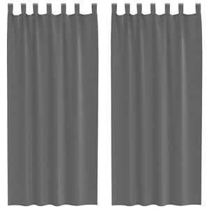 vidaXL Cortinas de gasa con trabillas 2 uds gris oscuro 140x225 cm