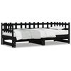 vidaXL Sof&aacute; cama extra&iacute;ble madera maciza de pino negro 2x(90x200) cm