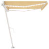 vidaXL Toldo retr&aacute;ctil manual con LED amarillo y blanco 450x300 cm
