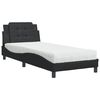 vidaXL Cama con colch&oacute;n Zadar cuero sint&eacute;tico negro 90x190 cm