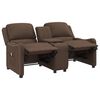 vidaXL Sillón de masaje reclinable 2 plazas con portavasos tela marrón