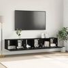 vidaXL Conjunto de mueble de TV 3 pcs Negro 60 x 30 x 30 cm