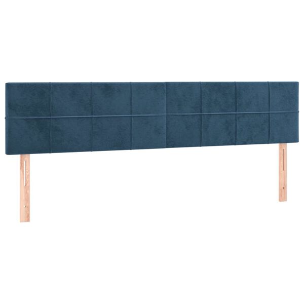 vidaXL Cabecero con LED de terciopelo azul oscuro 200x5x78/88 cm