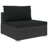 vidaXL Set muebles de jardín 5 piezas y cojines ratán sintético negro